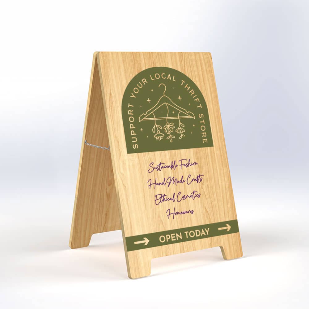 Printed Wooden A-Frame Printed Wooden A-Frame