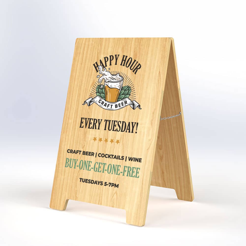 Printed Wooden A-Frame Printed Wooden A-Frame