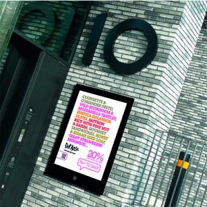 Outdoor Enlighten NFC Smart poster display - black mount 