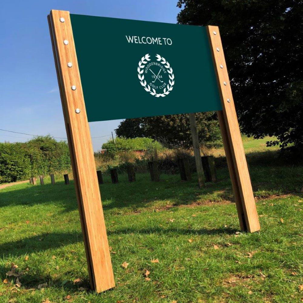 Hybrid sign system, twin post - Golf club sign
