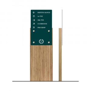 HYBRID WAYFINDING POST - SUSTAINABLE BAMBOO COMPOSITE GOLF SIGN