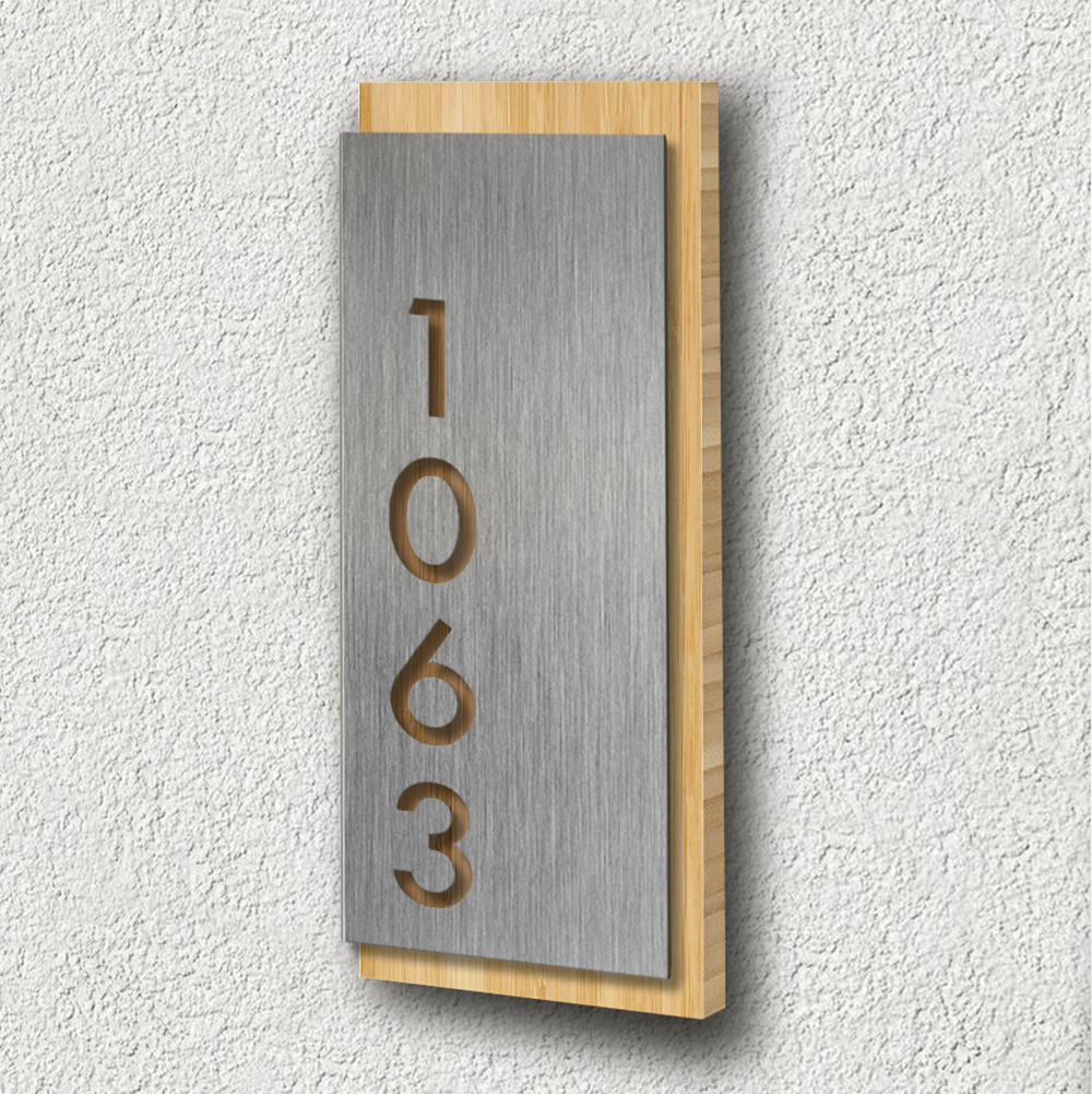 Modern House Sign - Silver front panel