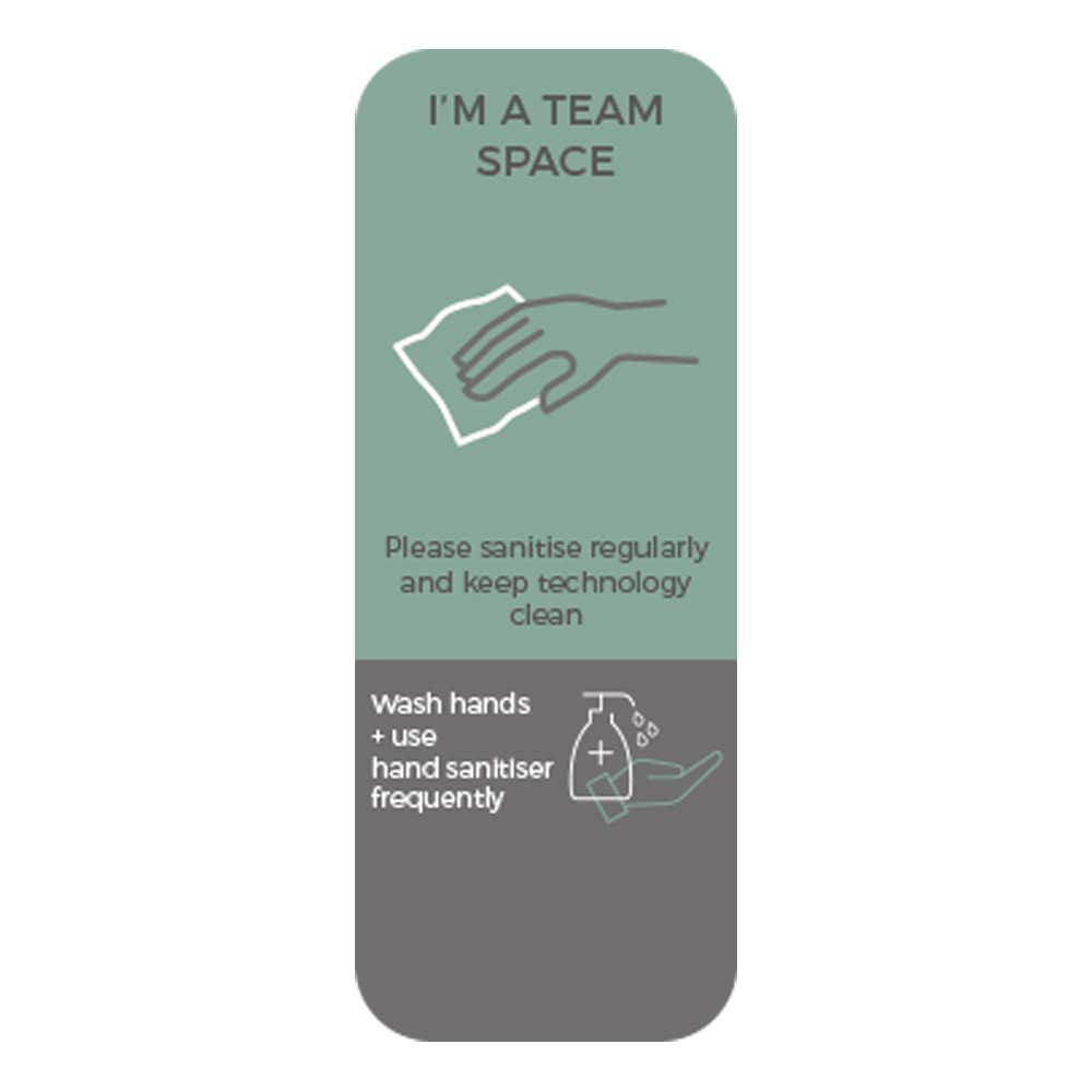 Social Distancing Sticker - Please Sanitise Regularly - Teal
