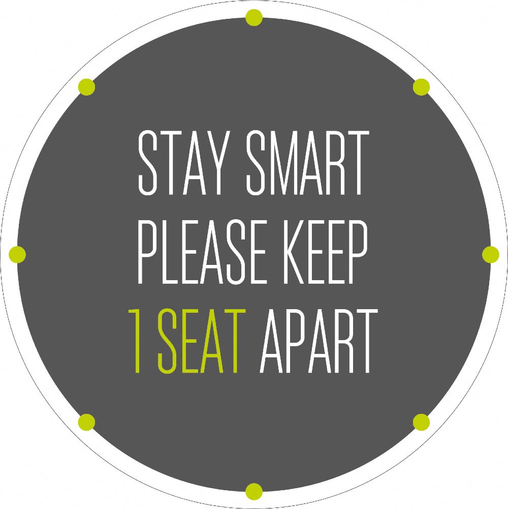 Social Distancing seat stickers