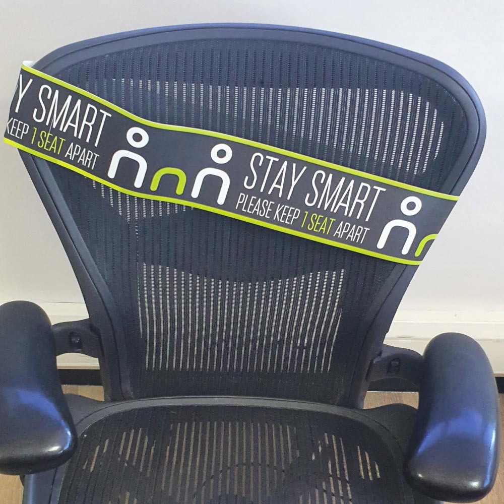 social distancing seat wrap graphic sticker