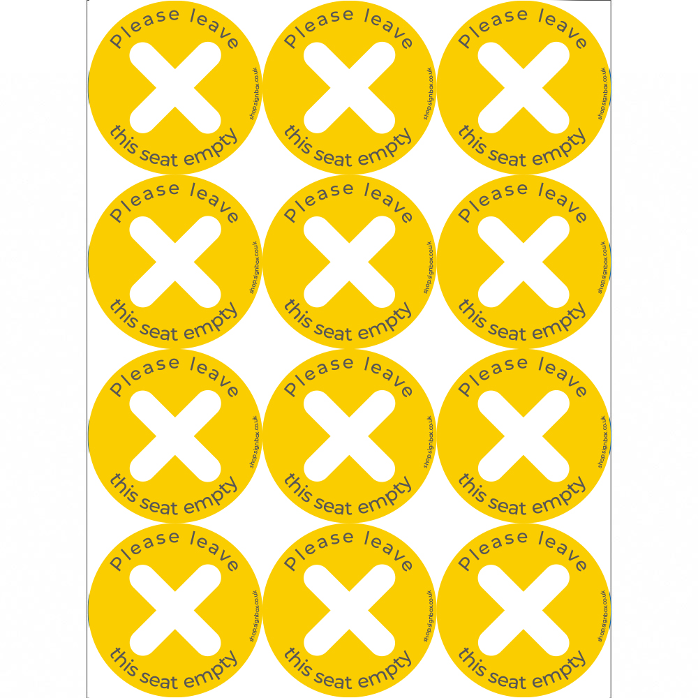 Social Distancing Stickers - Leave Seat Empty