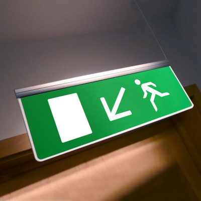 Fire Exit Sign, Ceiling Mounted - Blade
