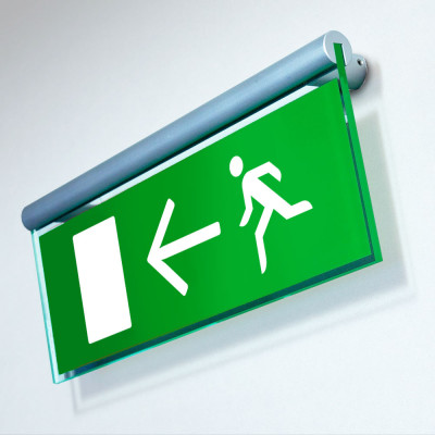 Fire Exit Sign - Wall Mounted Signslot - Left Arrow