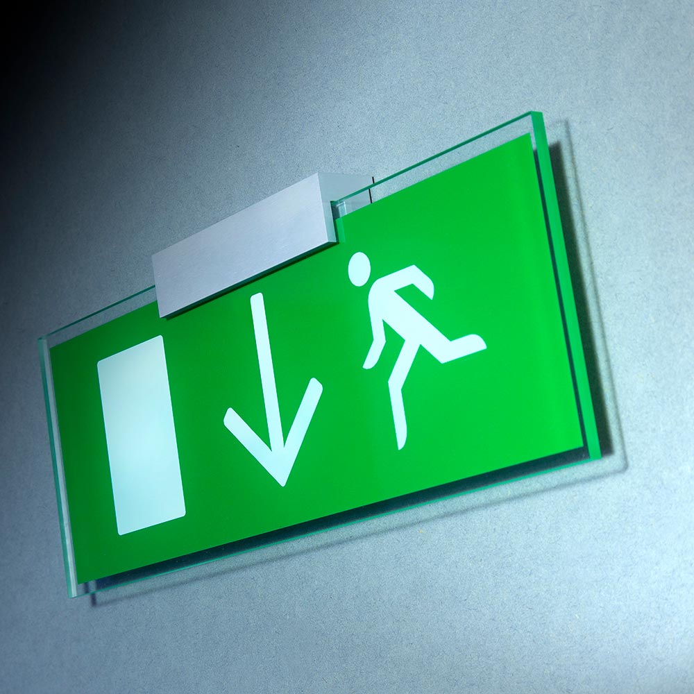 Wall Mounted fire exit sign