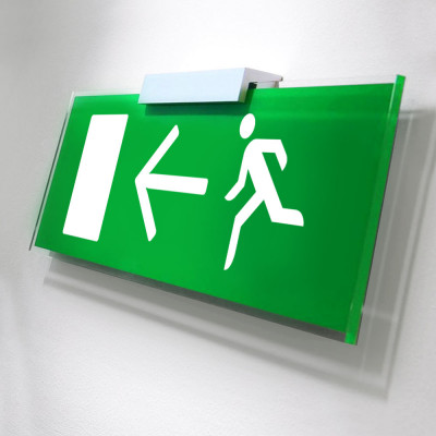 Fire Exit Sign, Wall Mounted, Left