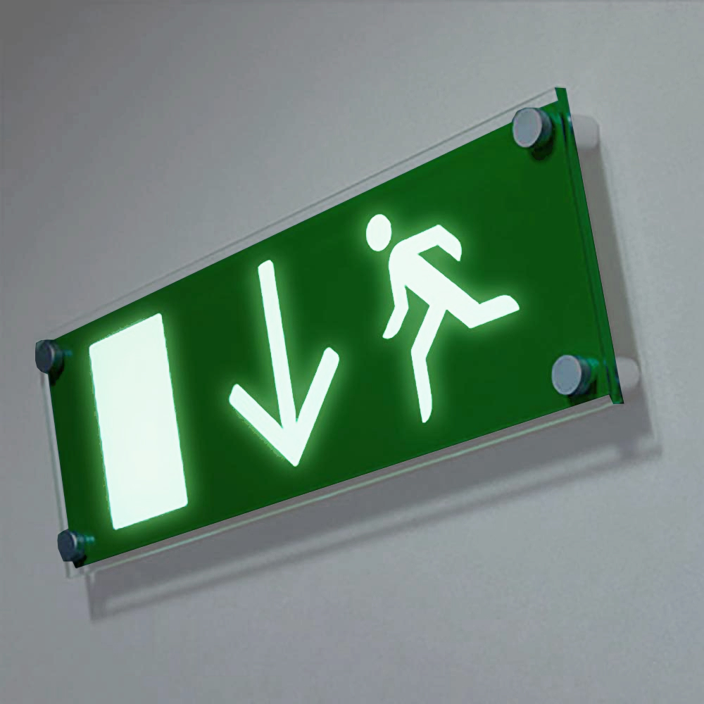  Photoluminescent Ceiling/Wall Mounted Fire exit sign
