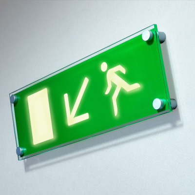 Photoluminescent Wall Mounted Fire Exit Sign