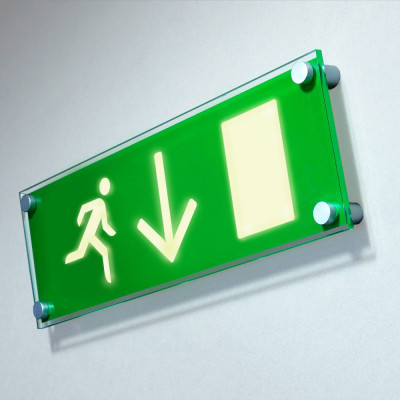Photoluminescent Wall Mounted Fire Exit Sign