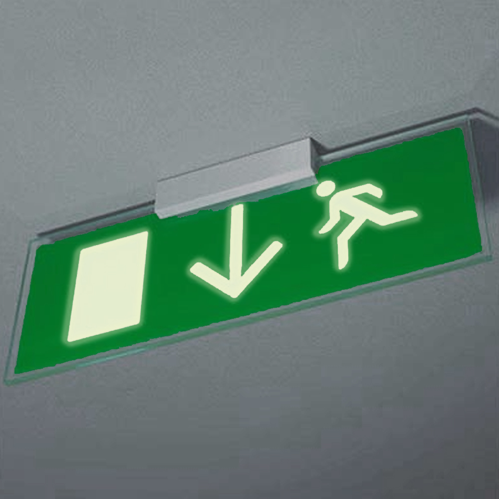Fire Exit Arrow Sign Photo Luminescent Glow Sign Emergency exit sign 