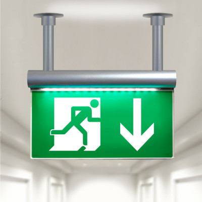 Fire Exit Sign - Illuminated - Ceiling hanging