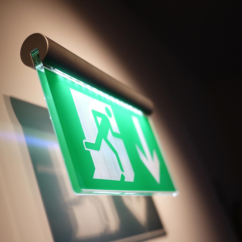 wall mounted fire exit sign