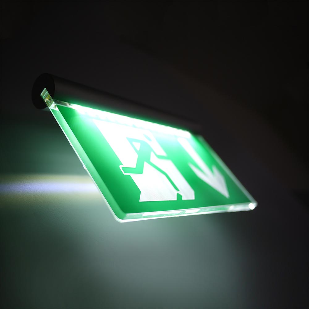 illuminated fire exit sign