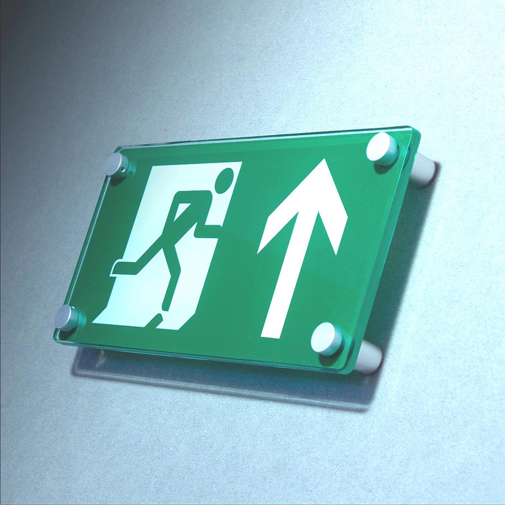 ACRYLIC WALL MOUNTED FIRE EXIT SIGN
