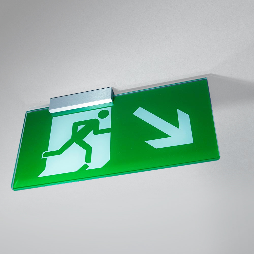 Wall-mounted fire exit sign