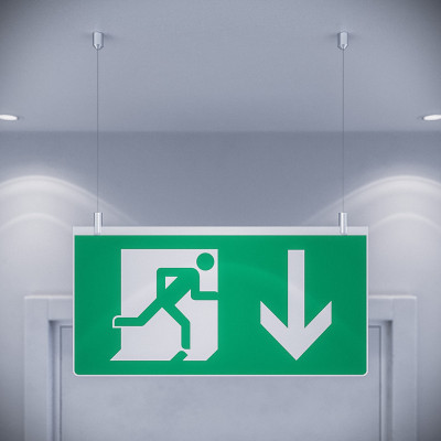 Ceiling Suspended Fire Exit Sign