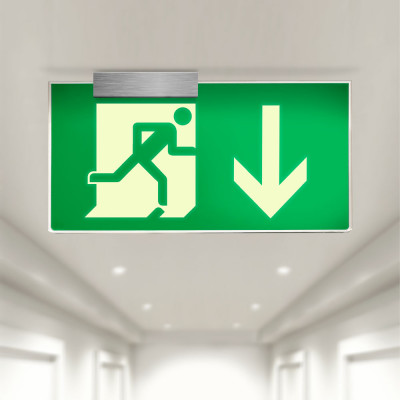 Photoluminescent Fire Exit Sign - Ceiling