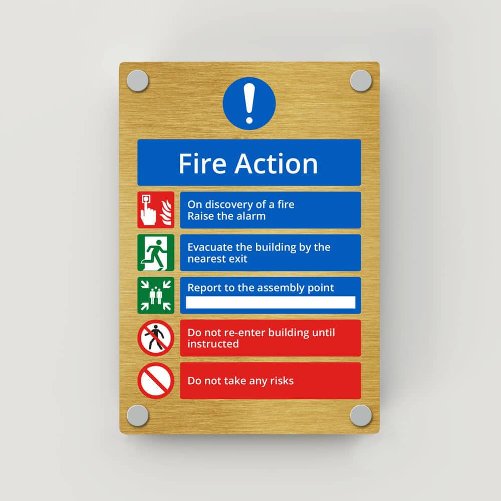 Fire Action Sign Fire Action Sign