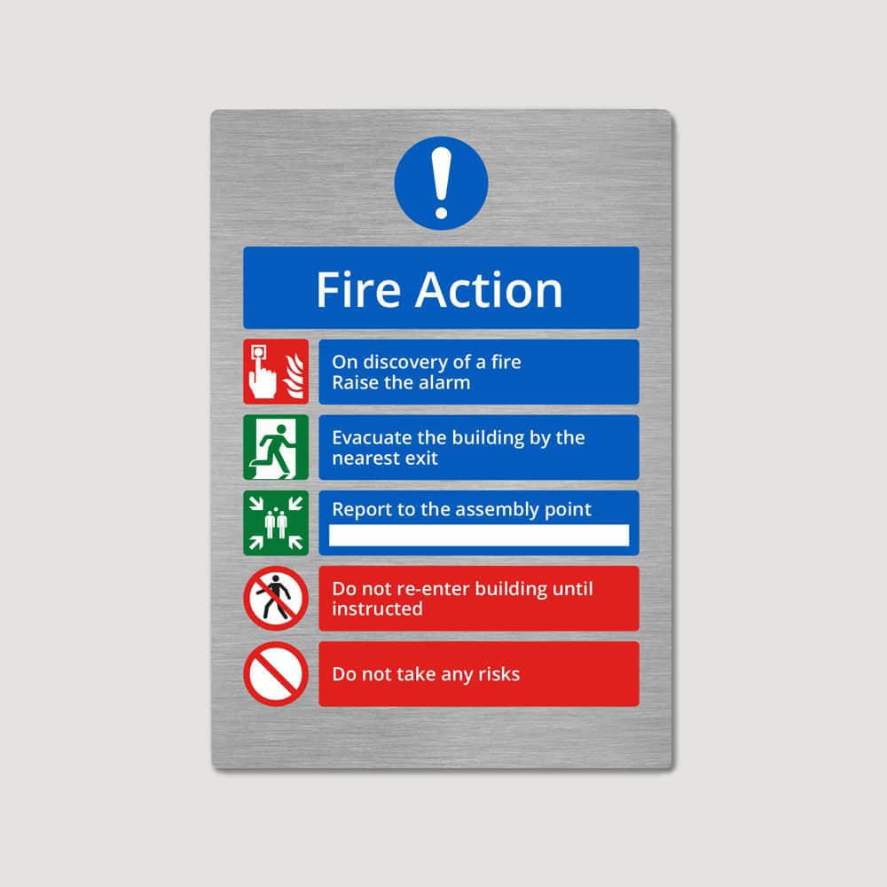 Fire Action Sign Fire Action Sign