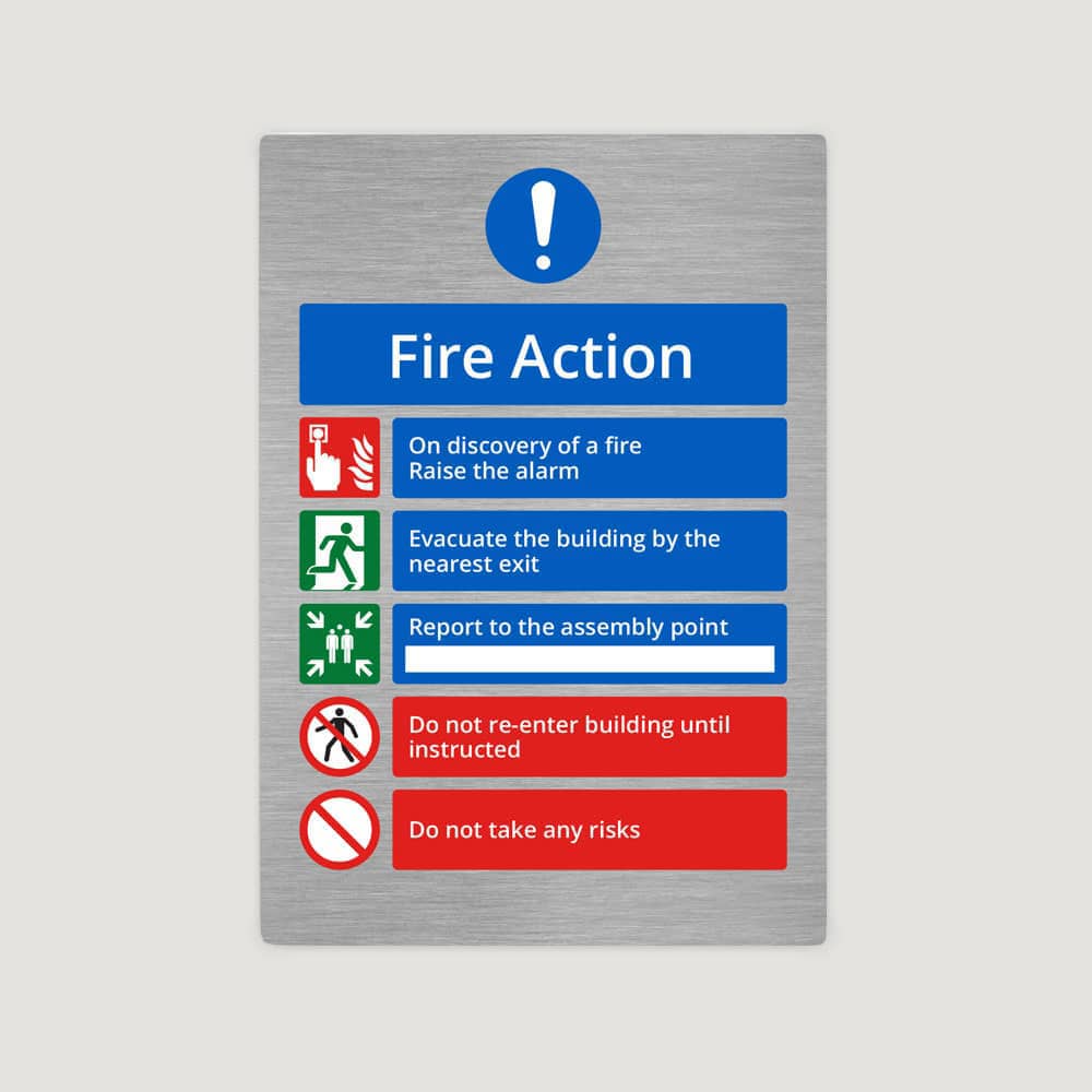 Fire Action Sign Fire Action Sign
