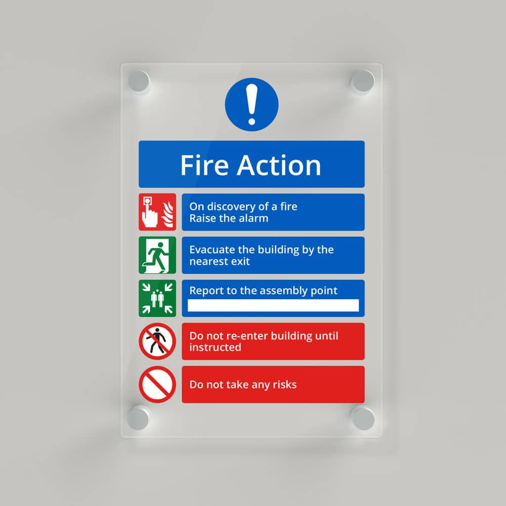 Fire Action Sign Fire Action Sign