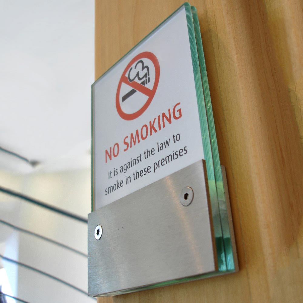 No Smoking architectural wayfinding sign