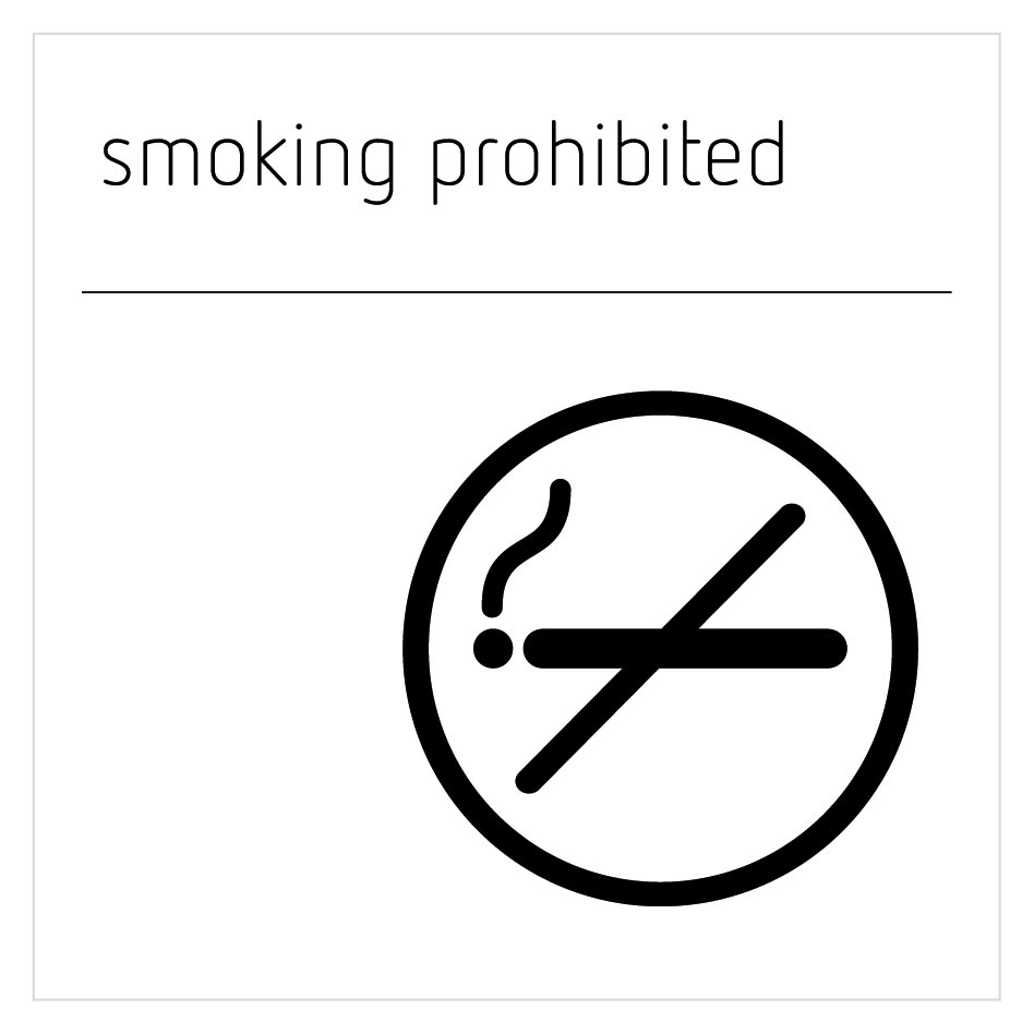 Smoking Prohibited Sign - Moon White