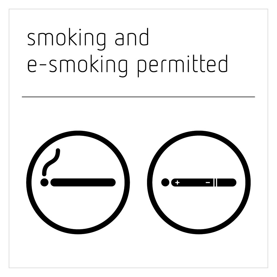 Smoking and E-Smoking Permitted Sign - Moon White