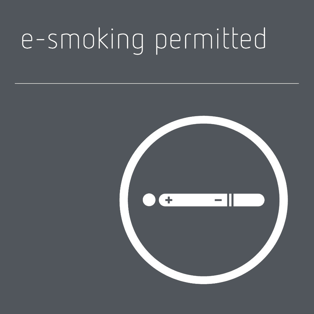 Smoking & e-smoking permitted sign - Mineral Grey
