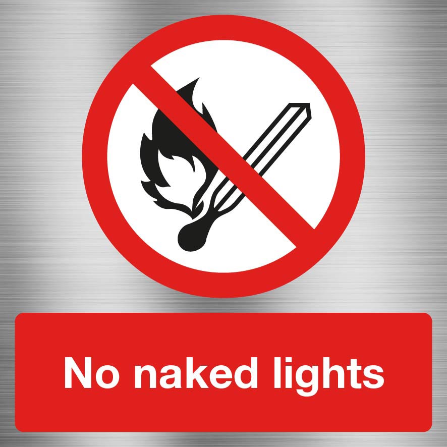 No Naked Lights Sign