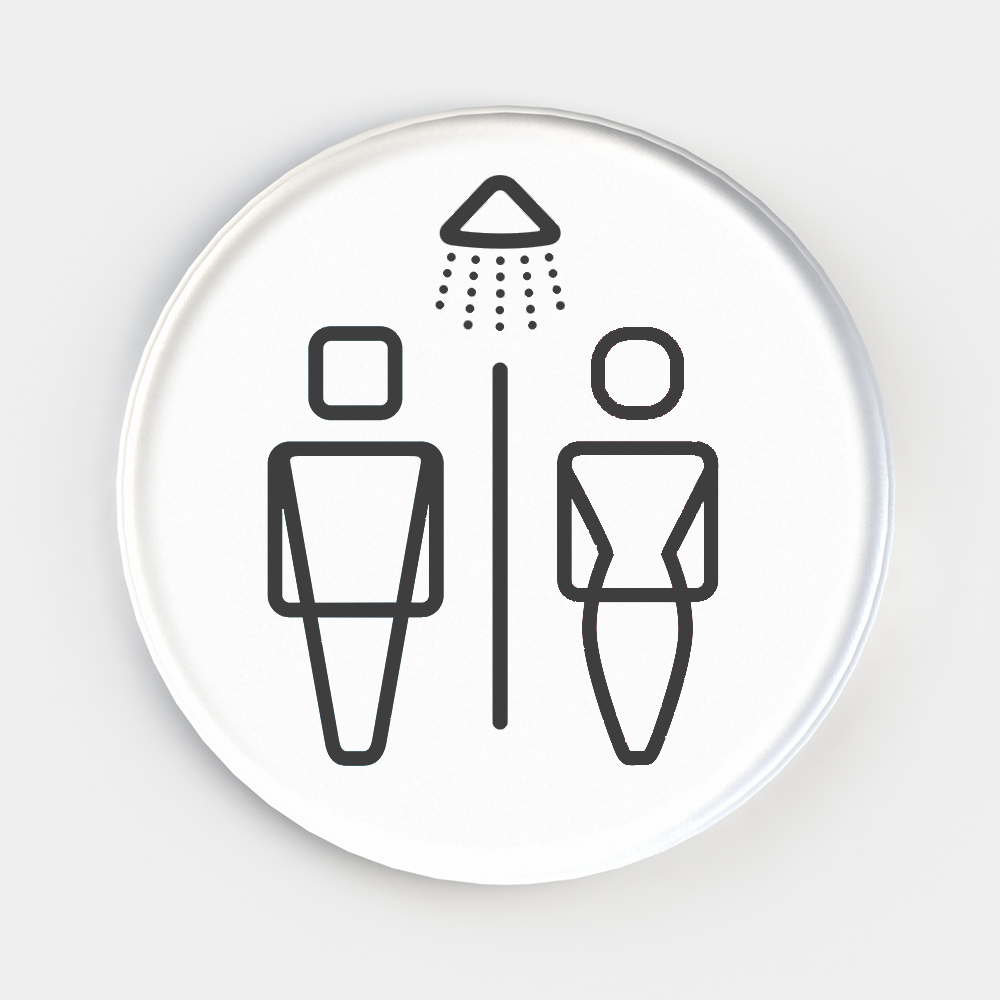 Picto Deco Washroom Signage - Male & Female Shower 