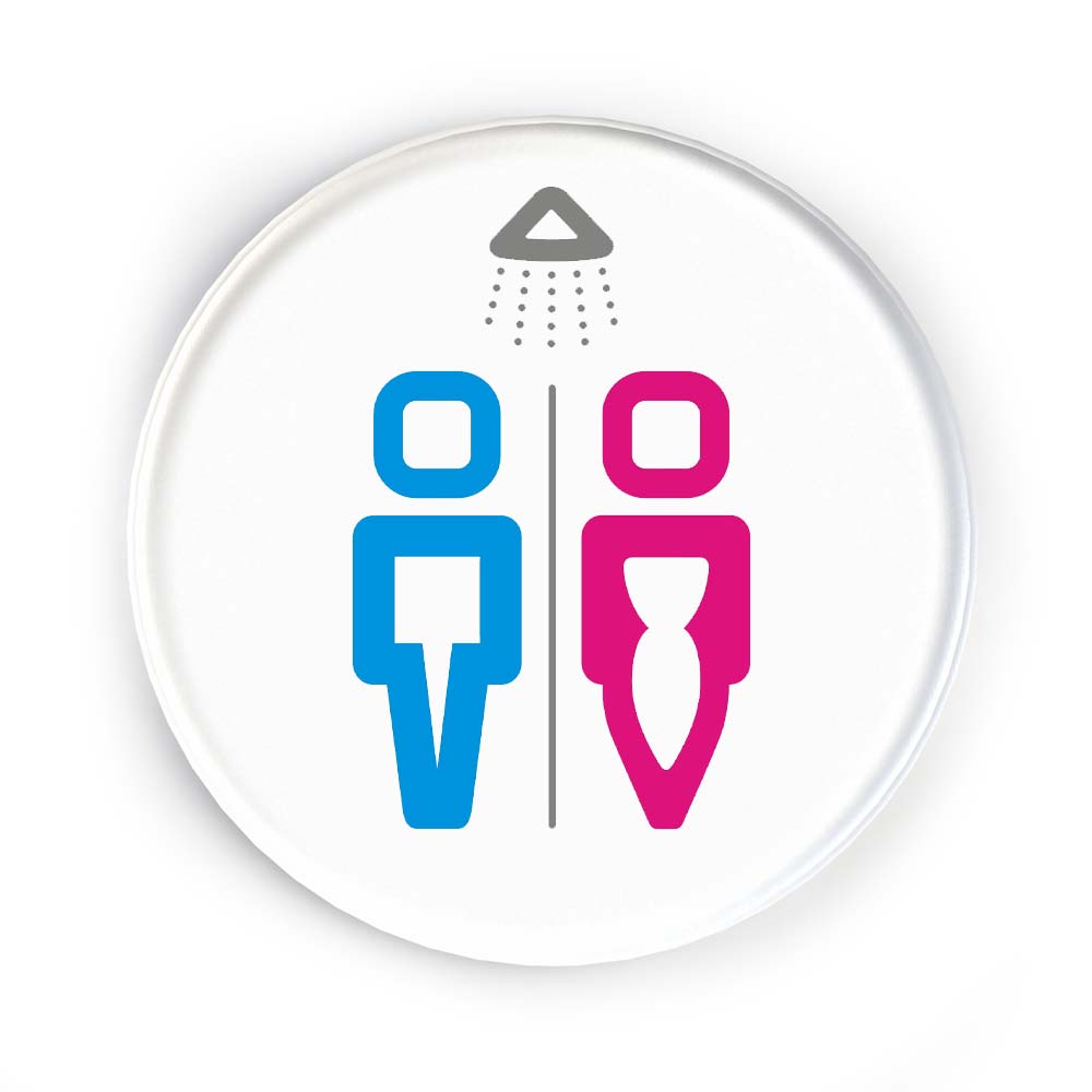Icon Disc Door Signs - Male and Female Shower
