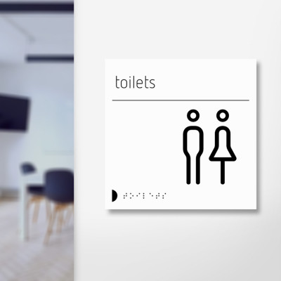 Braille Wayfinding Washroom Toilet Signs