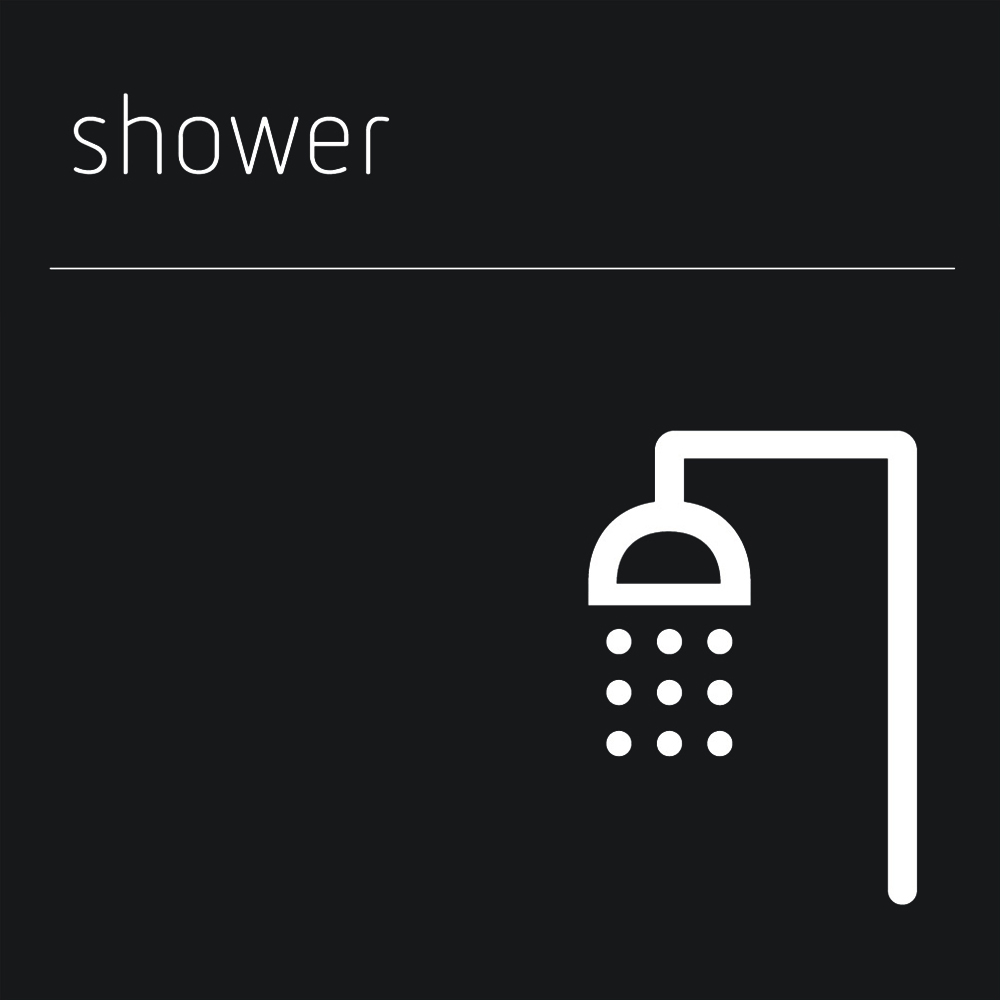 Matt Black Range Icon Signs - Shower