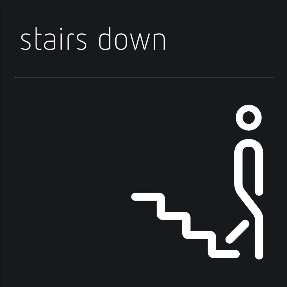 Matt Black Range Icon Signs - Stairs
