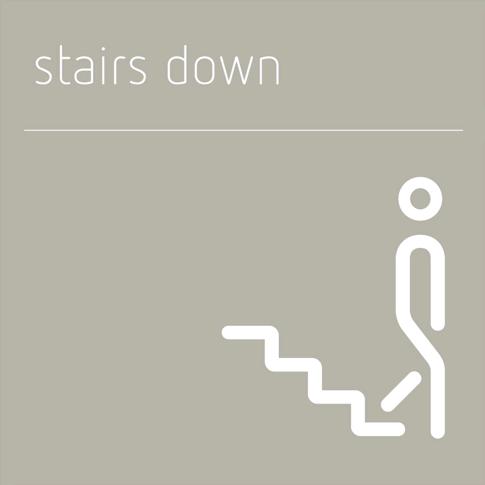 stairs down sign