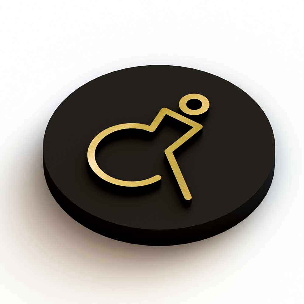 Gold and Black Wayfinding Disc Signs