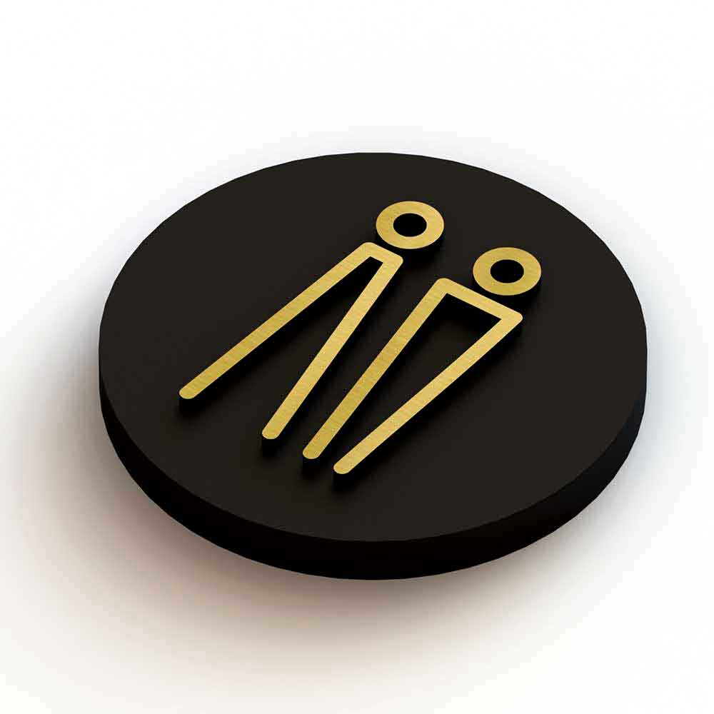 Gold and Black Wayfinding Disc Signs