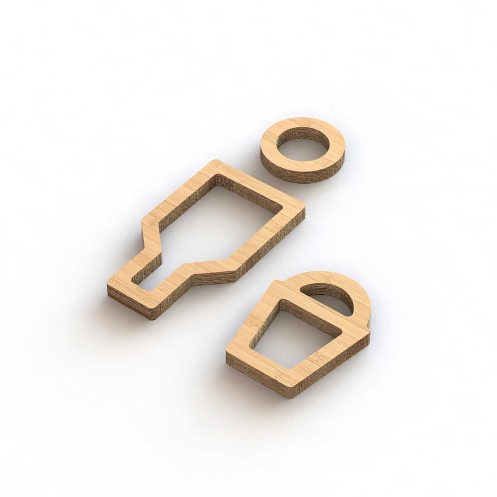 Bamboo Cube Door Sign Icon Pictogram