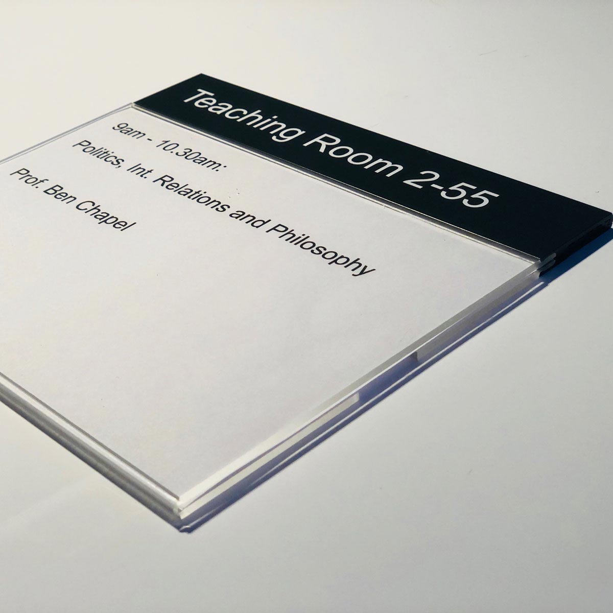 MSS A5 Wallet Sign for graphic paper insert - Static header information for room details