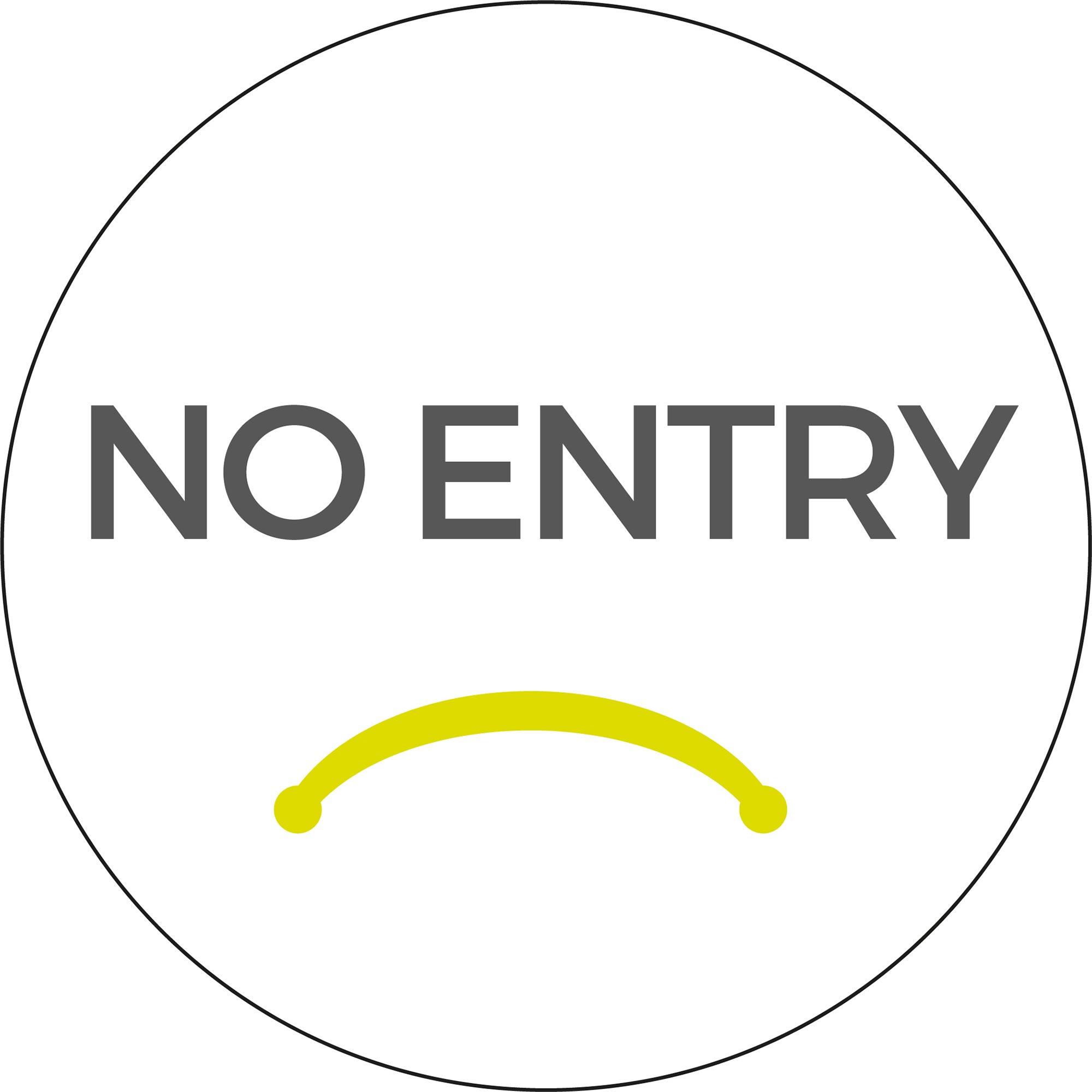 No Entry - White Sticker
