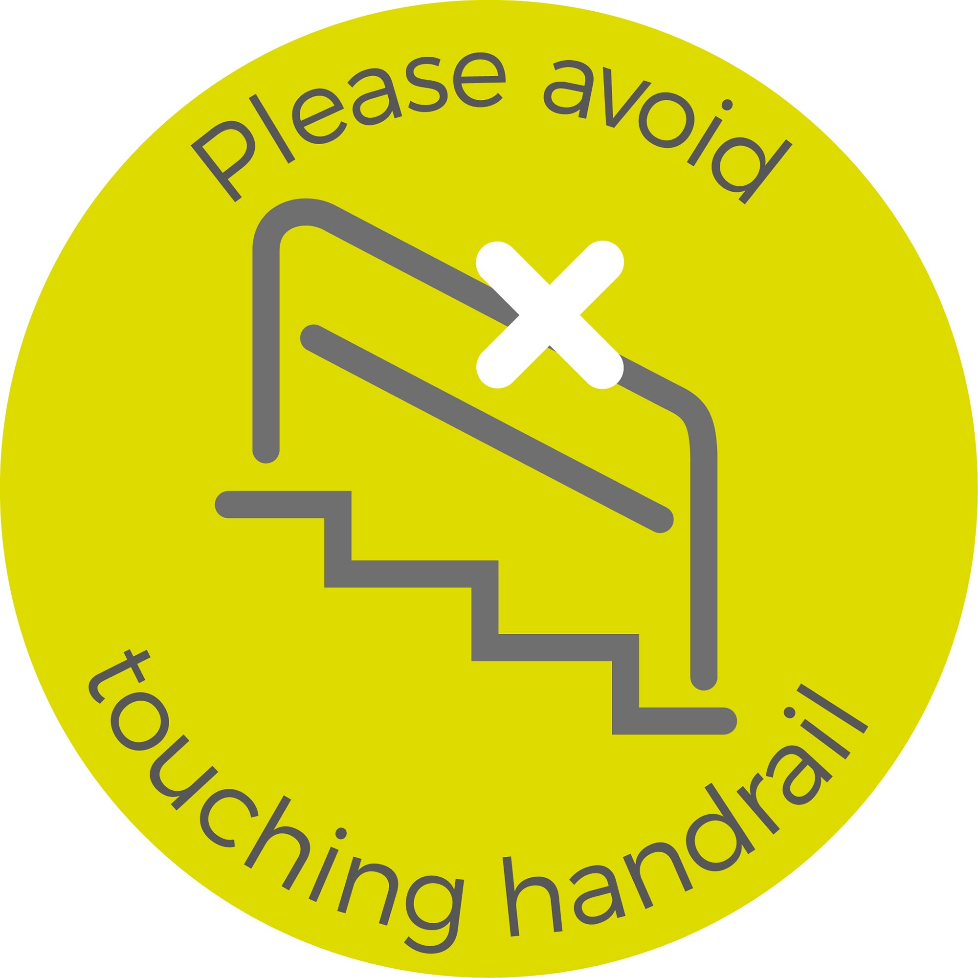 Avoid Touching Handrails - Green Sticker