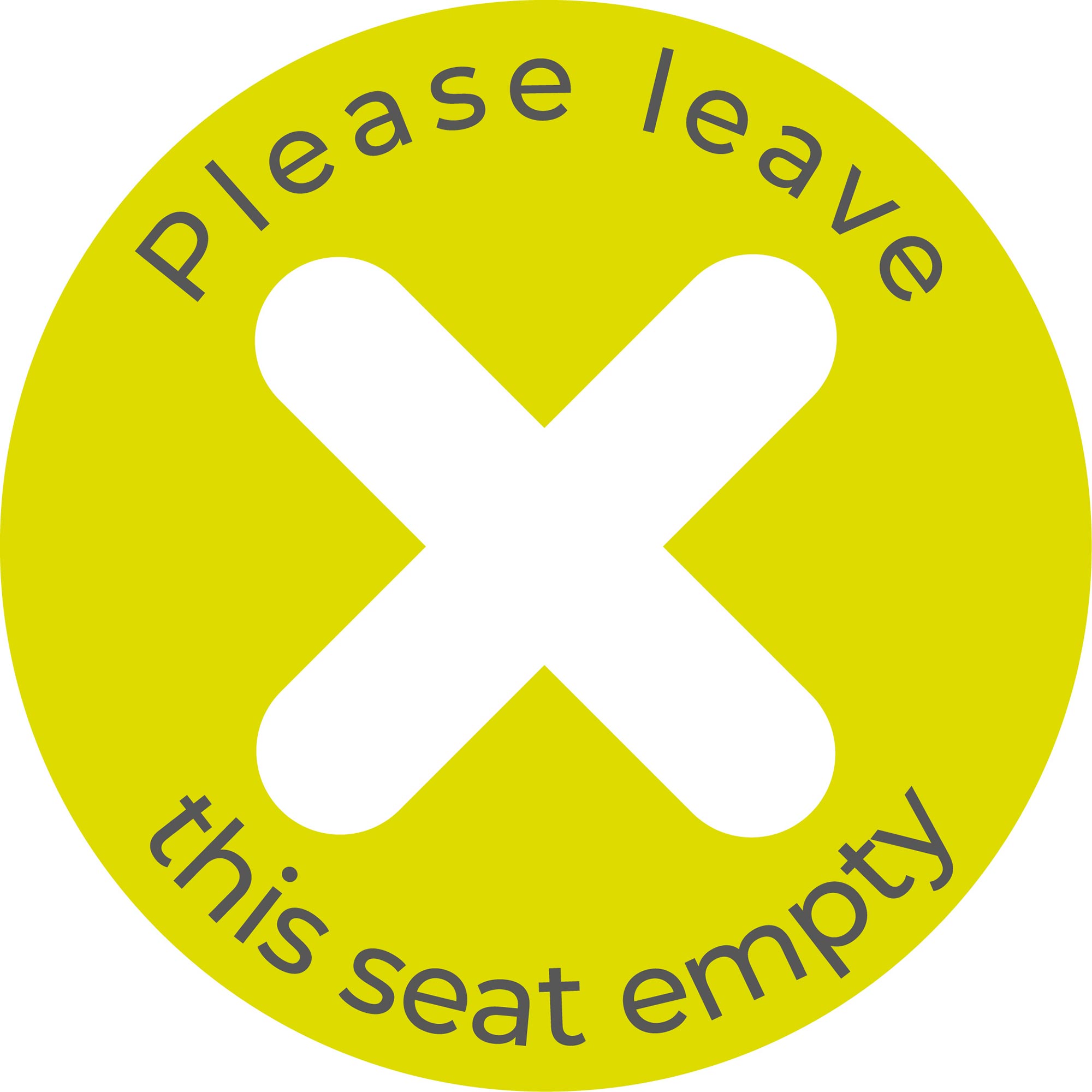 Please Leave Seat Empty - Green Sticker