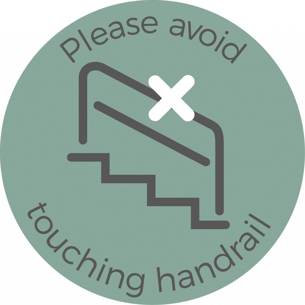 Avoid touching the handrail - Teal Sticker